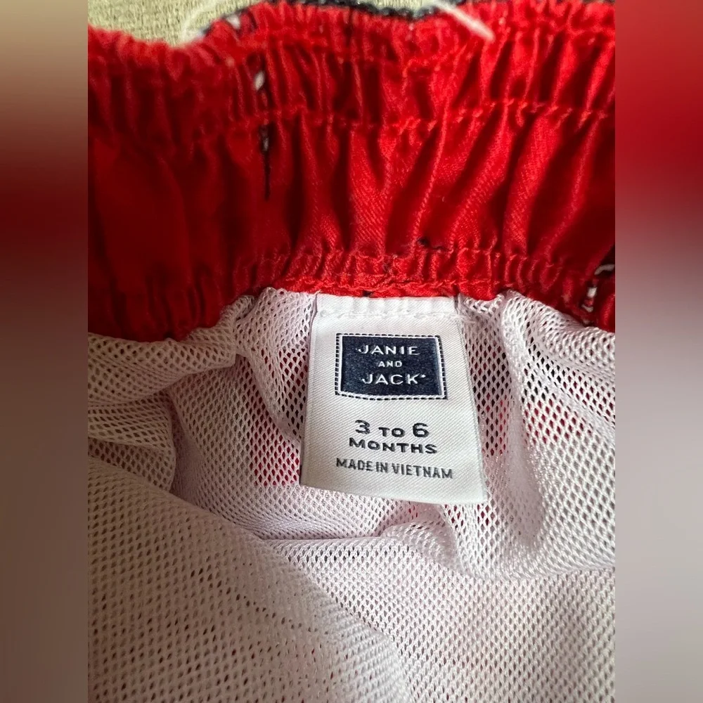 Janie and Jack Red Nautical Baby Shorts 3-6 Months